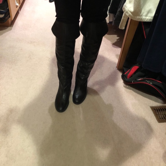 Above the knee black leather boots - Picture 8 of 9